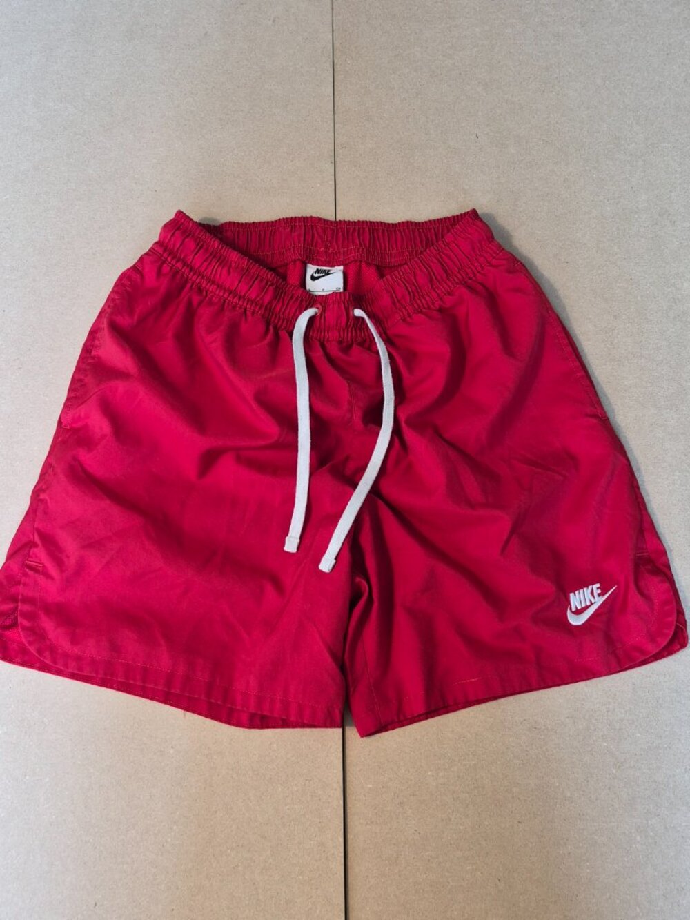 Nike Shorts Men’s S Sportswear Woven Lined Flow Red White Drawstring